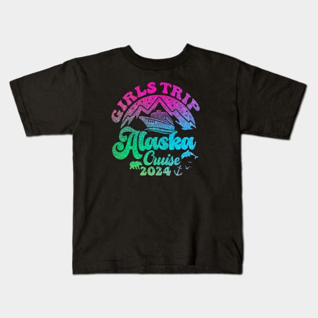 Girls Trip Alaska Cruise 2024 Birthday Graduation Vacation Kids T-Shirt by Cruise Squad Prints